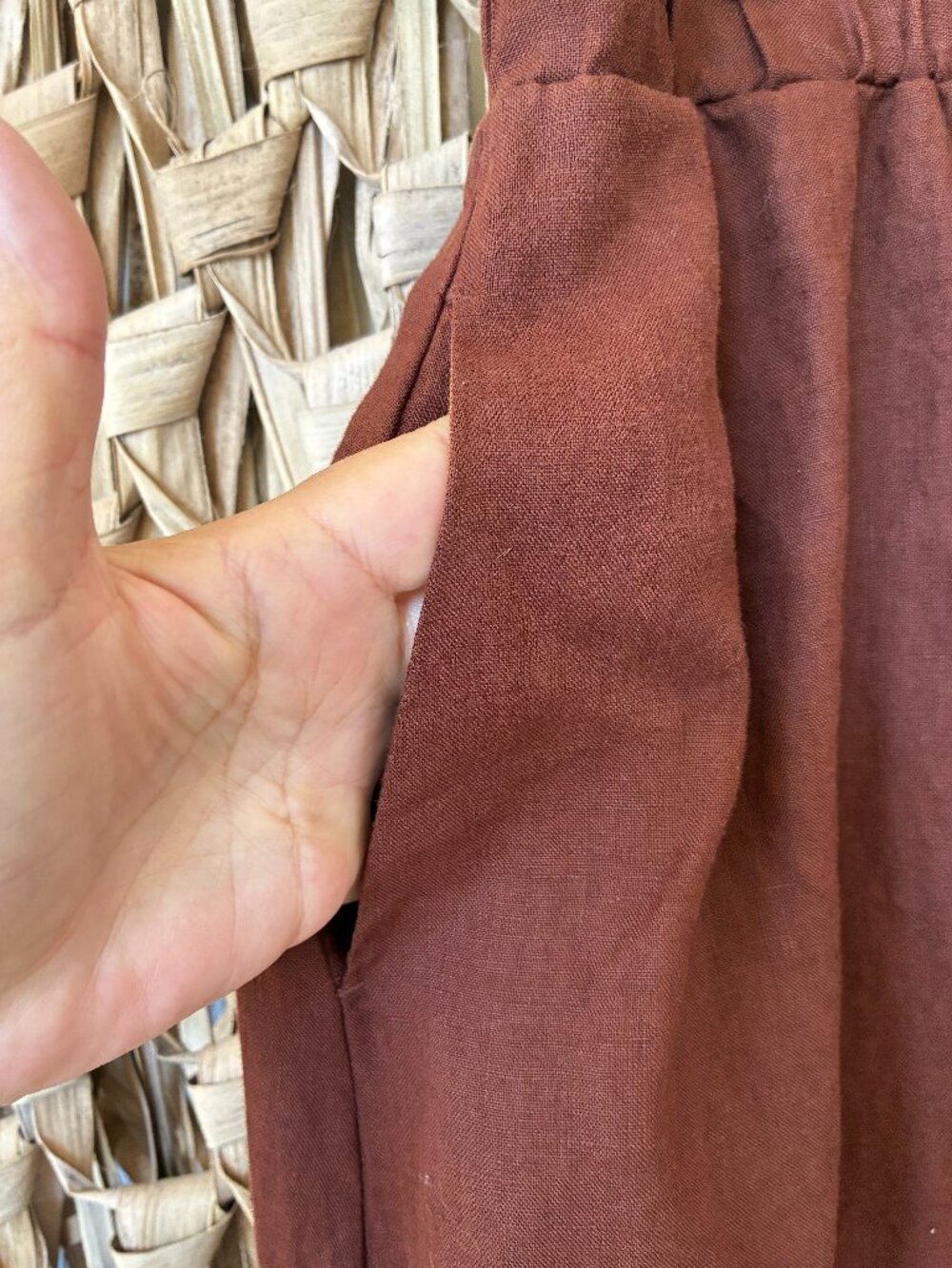 NWOT QUINCE European Linen Maxi Skirt Size L SOLD OUT BROWN